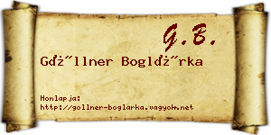 Göllner Boglárka névjegykártya